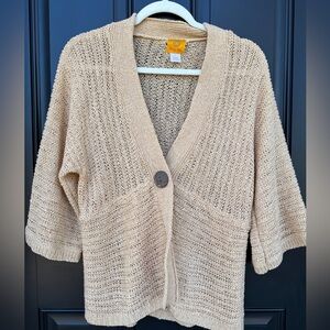 Ruby Rd. Women's Beige Knit Cardigan Sweater